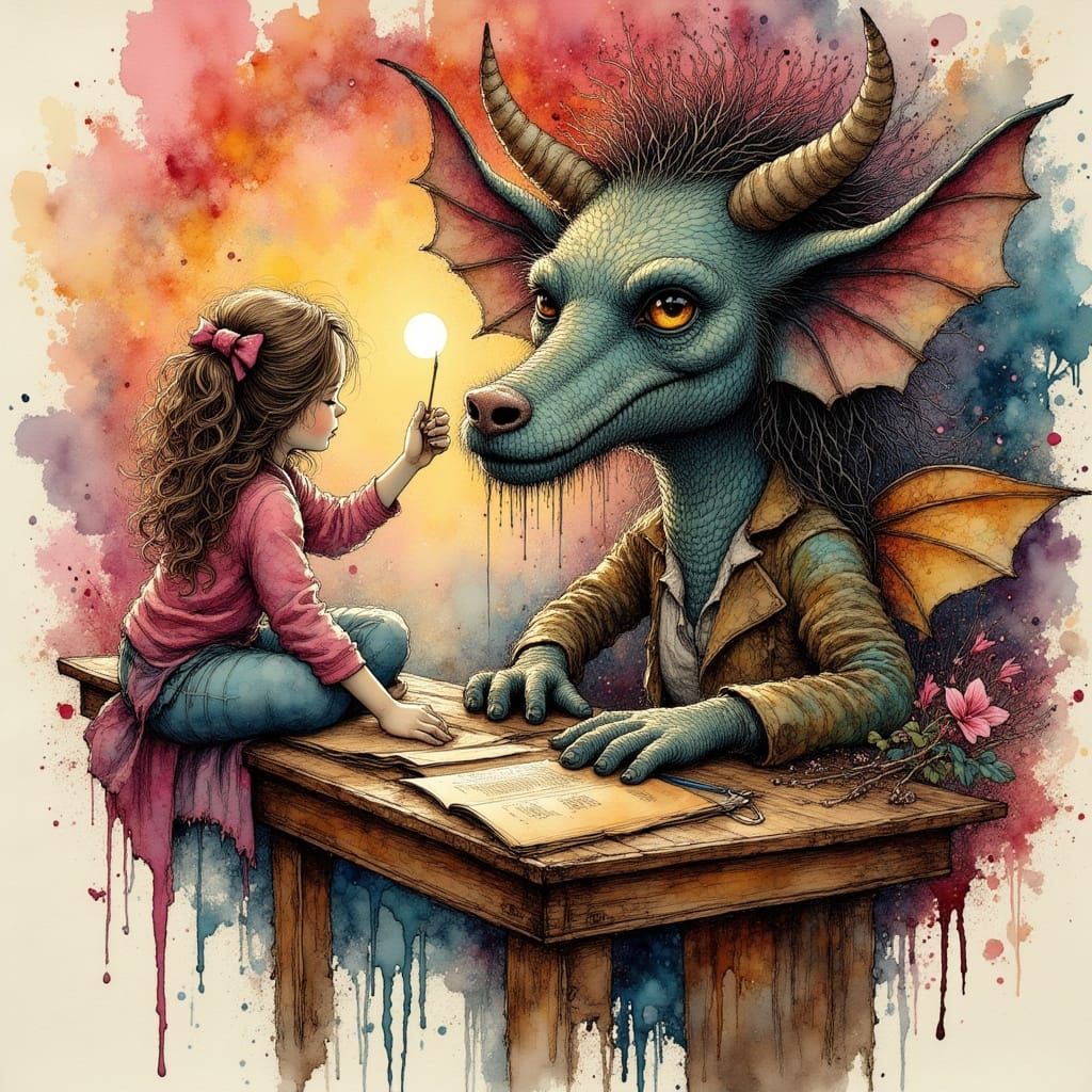 A Spiritual Reflection in Lithographie Style