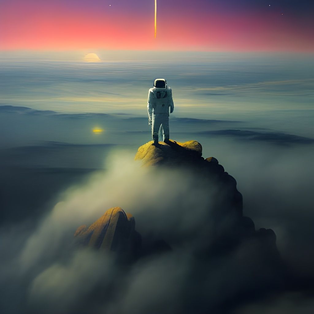 Astronaut Above the Sea of Fog: Romanticism Style