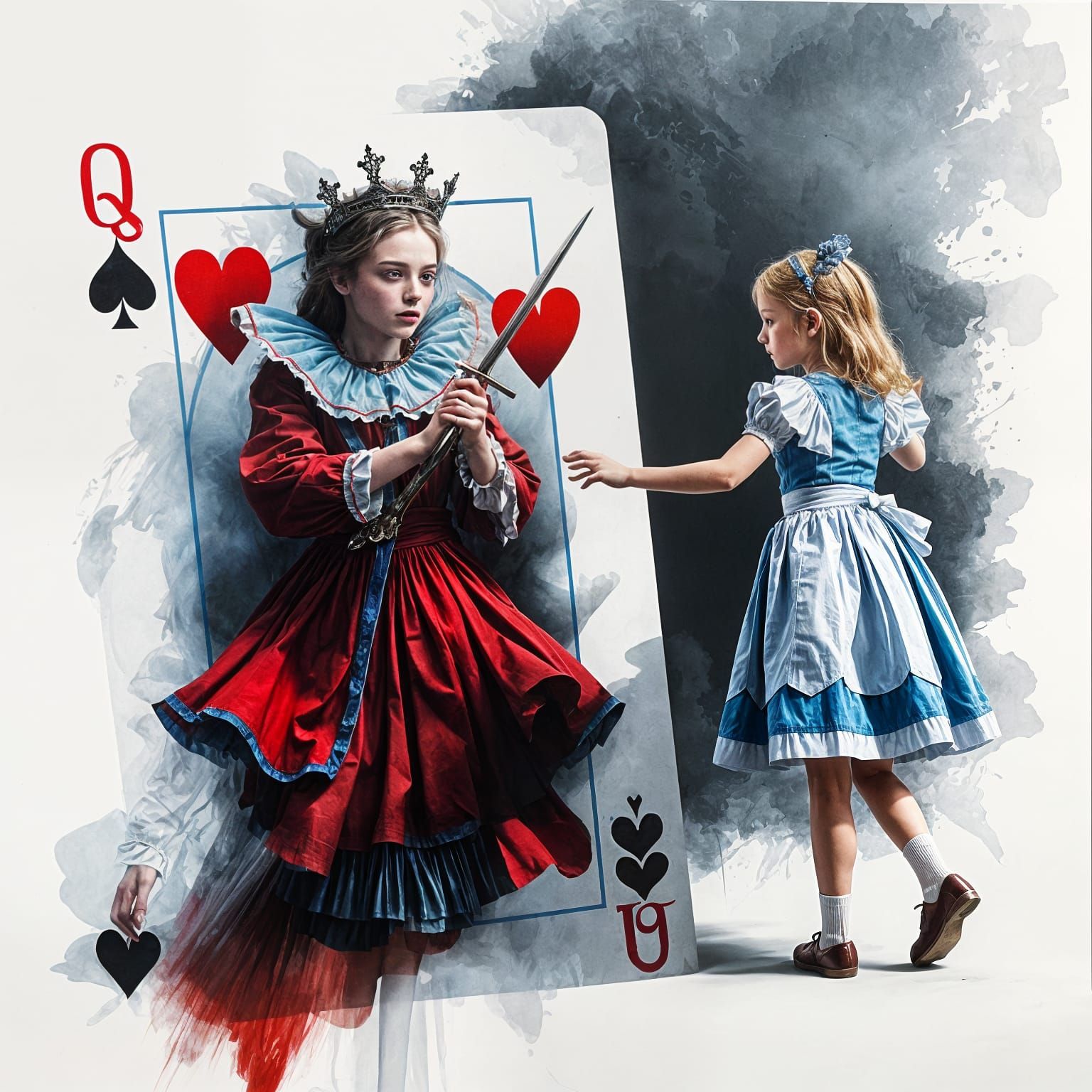 Whimsical Wonderland Scene in Double Exposure Style