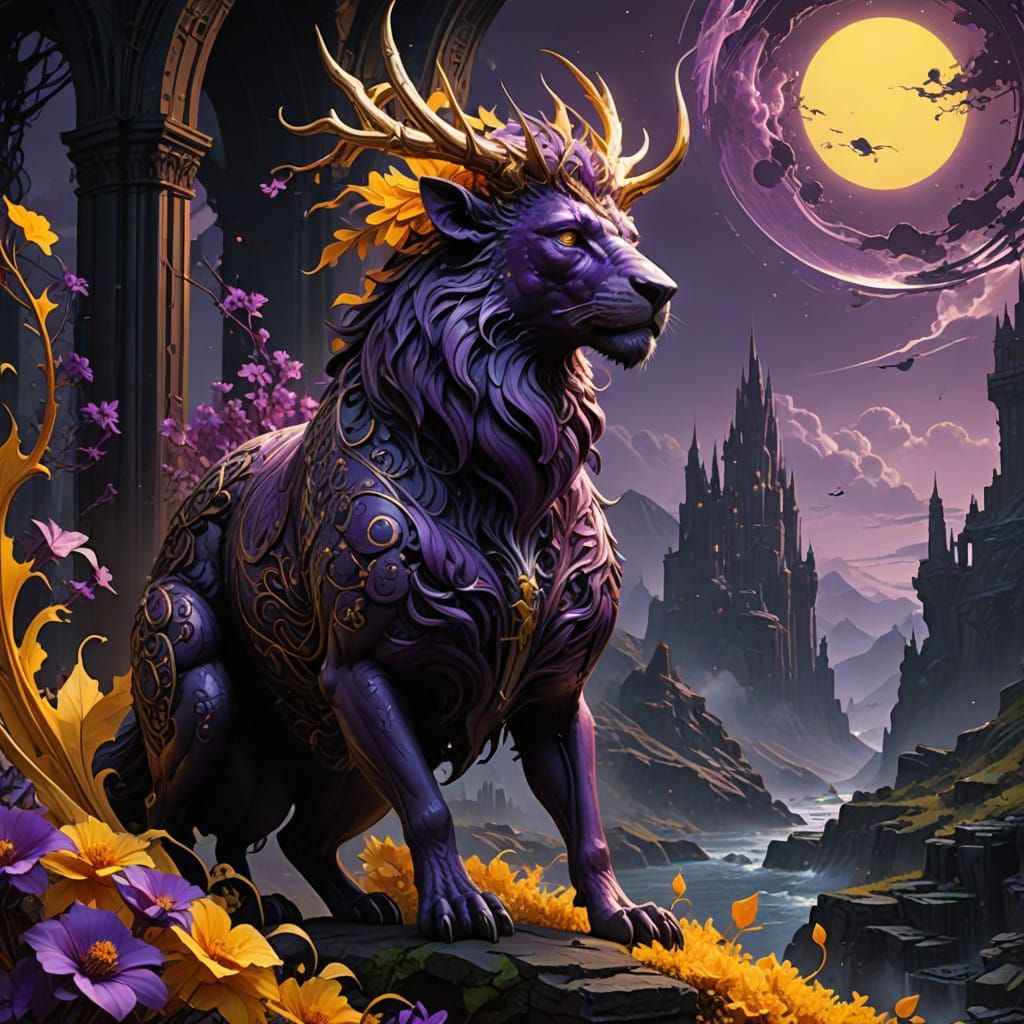 Mystical Creature in Dark Fantasy Style