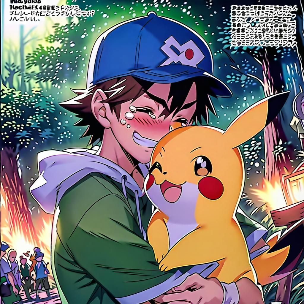 Emotional Pokémon Reunion in Anime Style