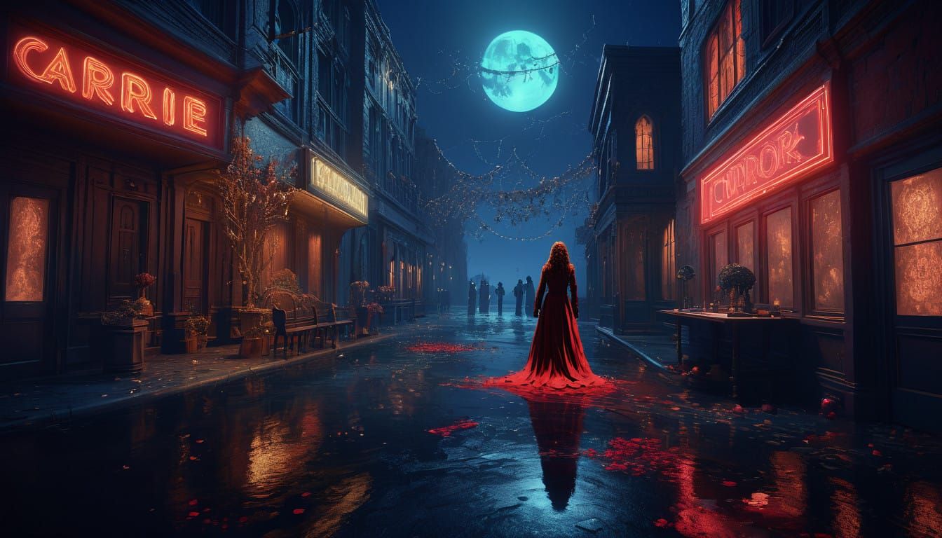 Surreal Prom Scene from Carrie in Detailed Matte Painting St...