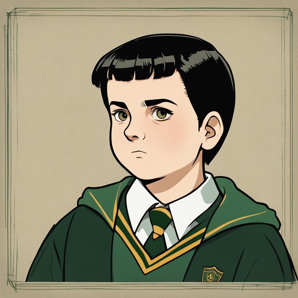 Eleven-Year-Old Slytherin Student Portrait
