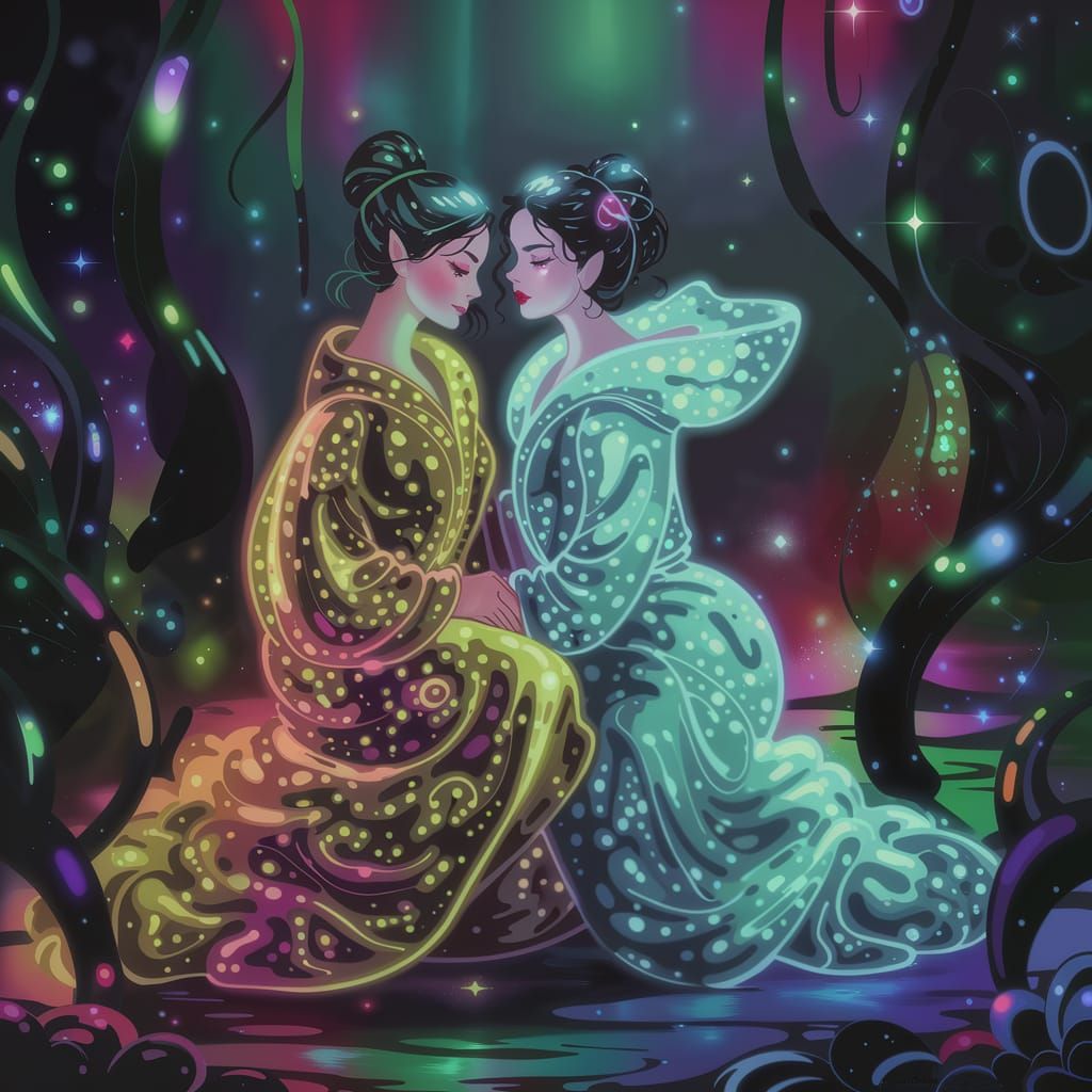 Surreal Goddesses of Greek Mythology in Neon Fantasy