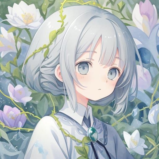 Dreamlike Anime Portrait in Ethereal Pastel Hues