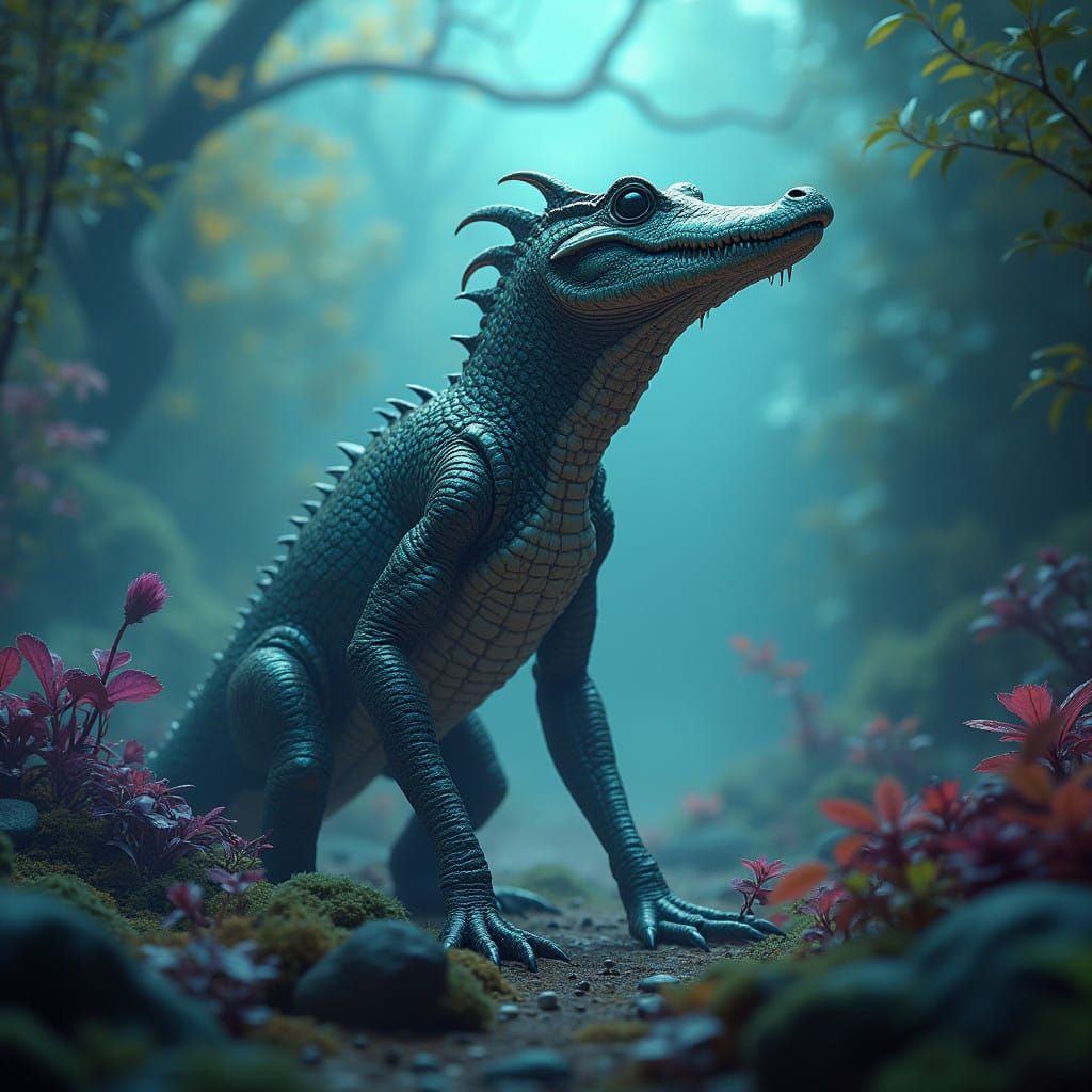 Mystical Alien-Crocodile Guardian