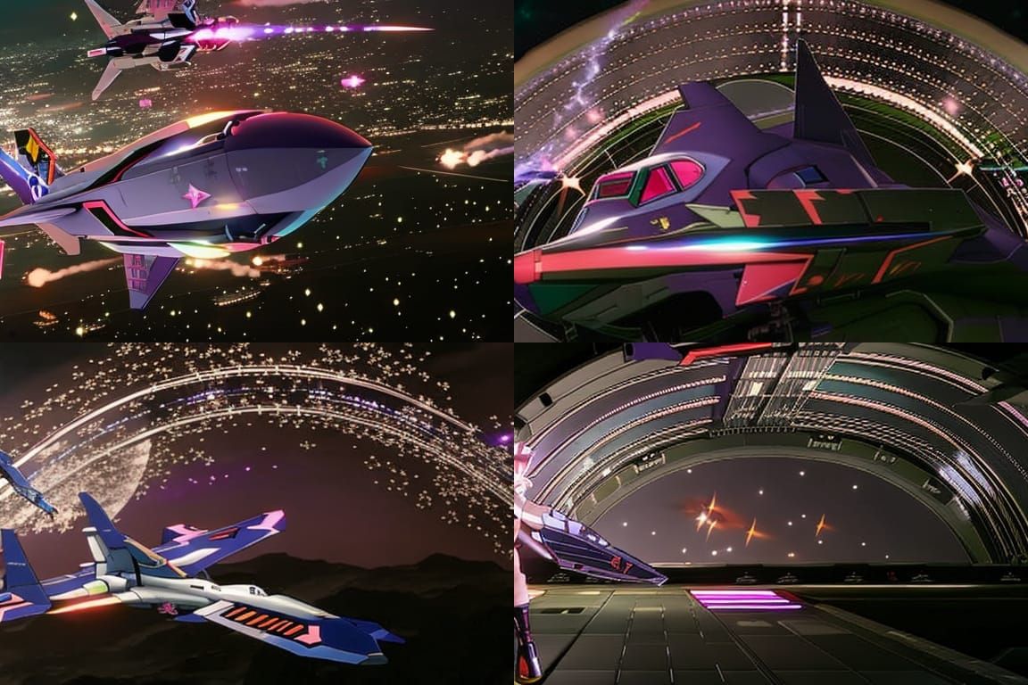 Anime Girls in Space: A Macross-Inspired Scene