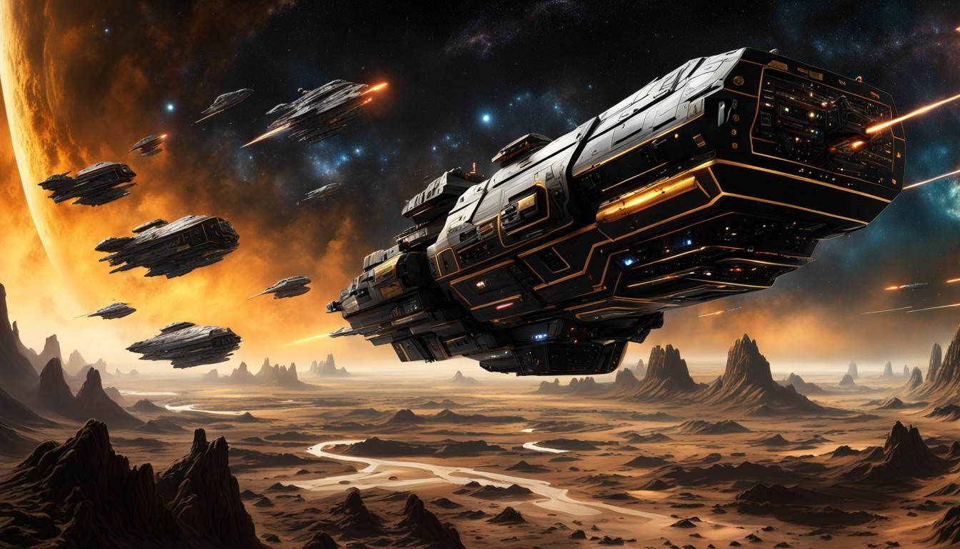 Space Fleet in Chris Foss Style, 8K