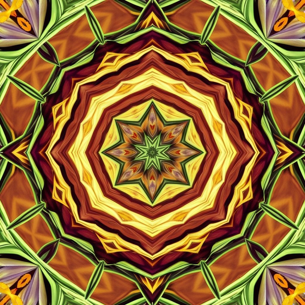 Vibrant Crocus Kaleidoscope Art