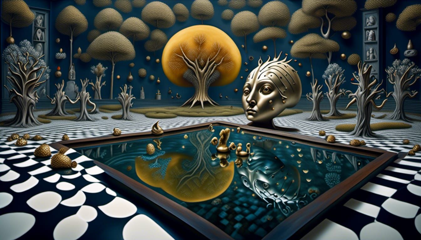 Biopunk Pond Eruption in Hyperreal Summer