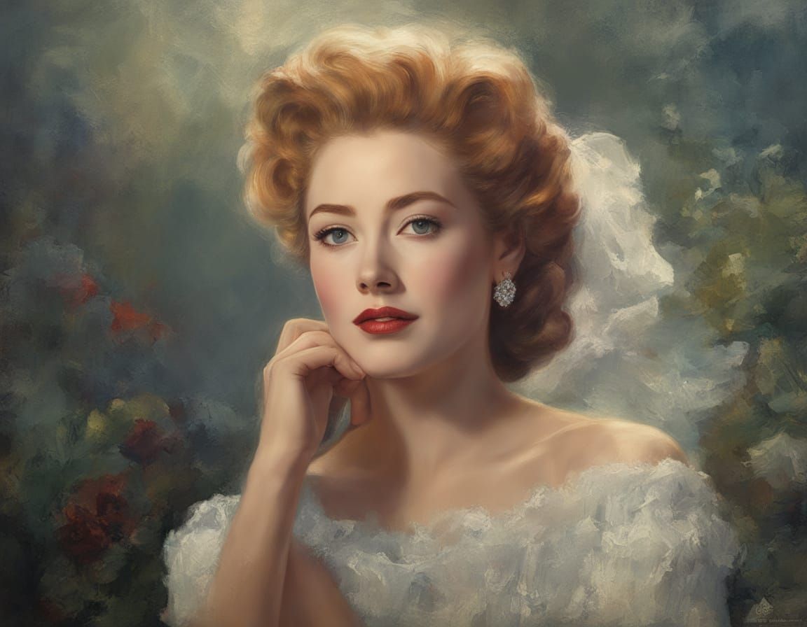 Ethereal Portrait in Impasto Chalk Art Style