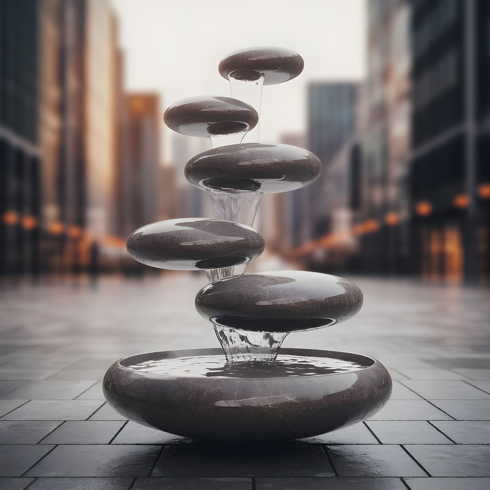 Surreal Floating Sculpture in a Modern City