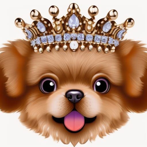 Puppy King Portrait in Hyperrealistic Baroque Style