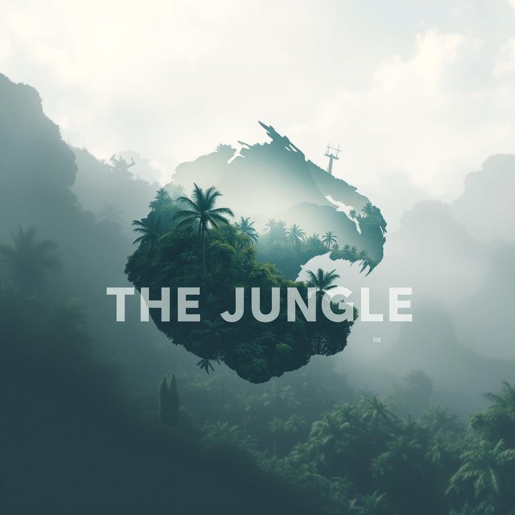Massive Jungle Double Exposure in Logo Style