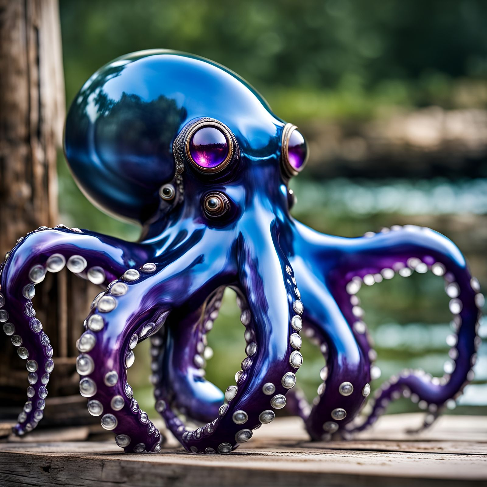 Steampunk Dock Meets Giant Glass Octopus