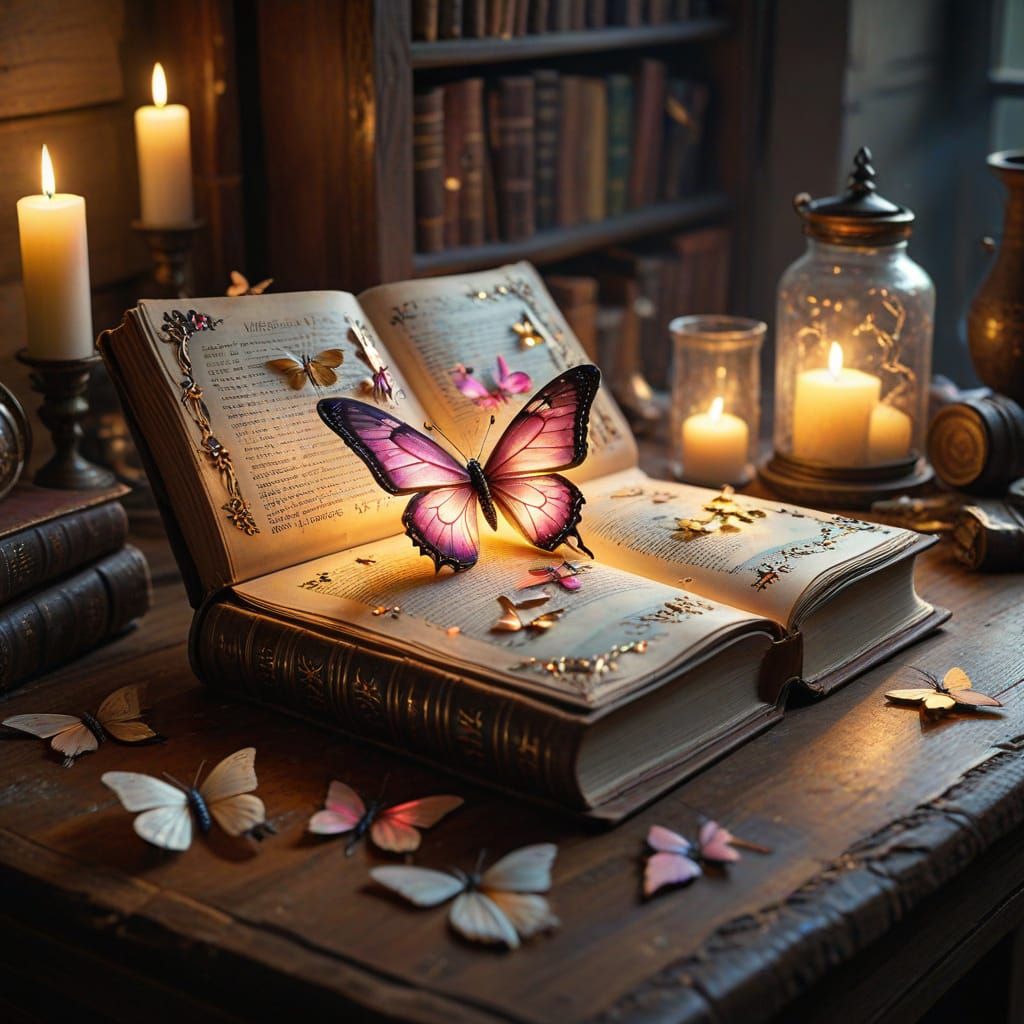 Antique Book Transforms into Butterflies in Ethereal Worksho...