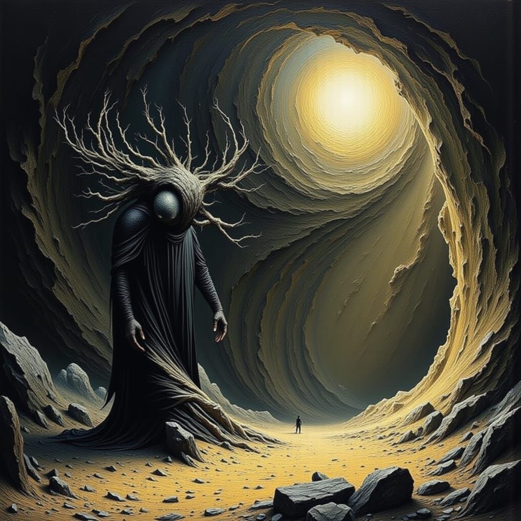 Man Parts Black Sand Curtain Hiding Destination