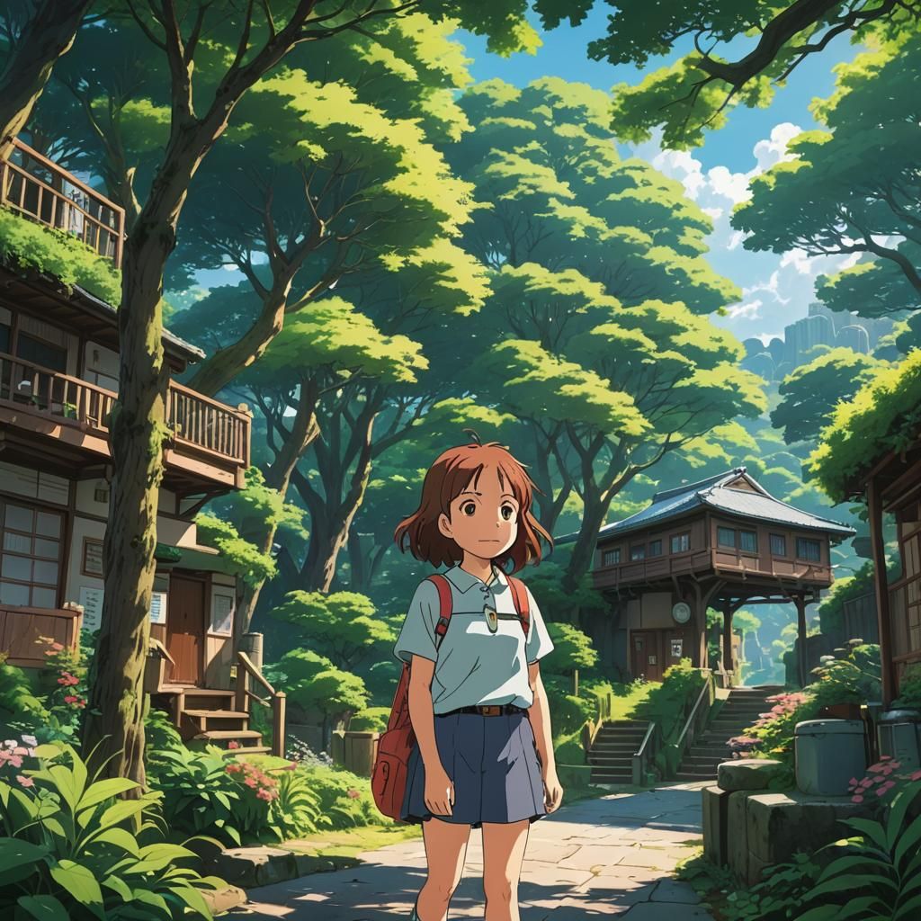 Ochako Uraraka in Studio Ghibli Anime Style