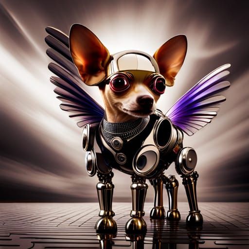 Robotic Chihuahua in Core Sci-Fi Photograph