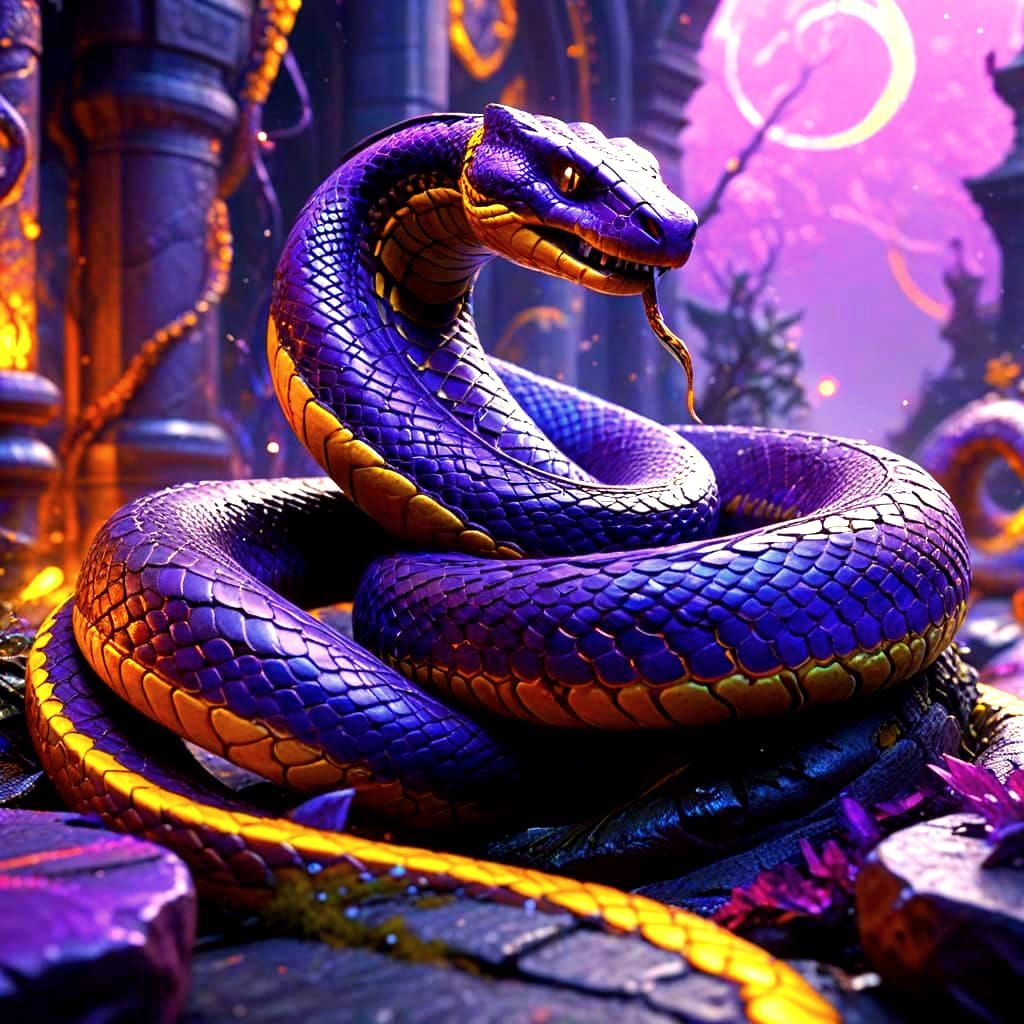 Active World-spanning Midgard Serpent: Dark Fantasy Art