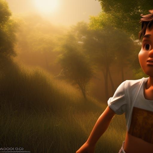 Boy with Brown Hair in 3D Game Style