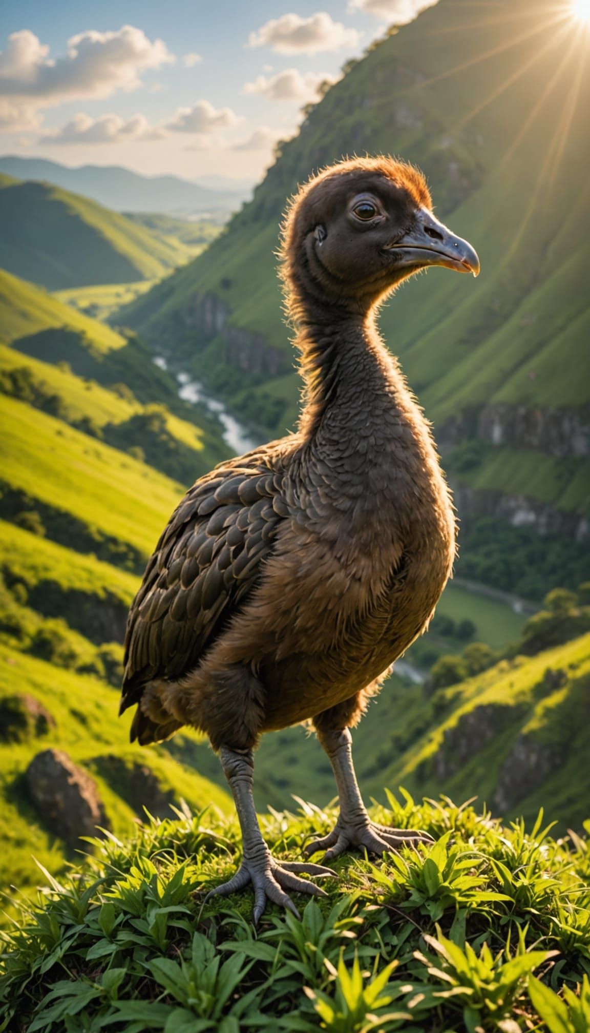 Adorable Dodo Chick Basks in Sunshine