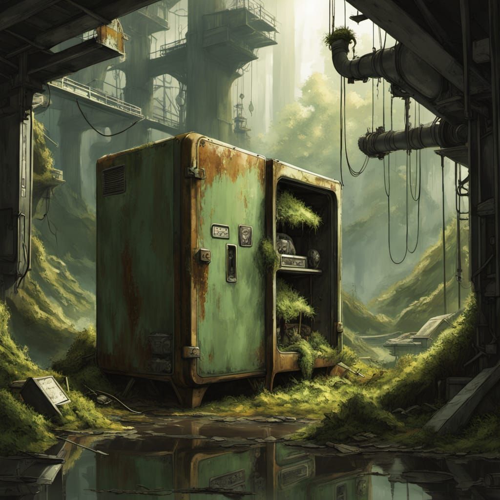 Forest Growing in Refrigerator, Post-Apocalyptic Concept Art