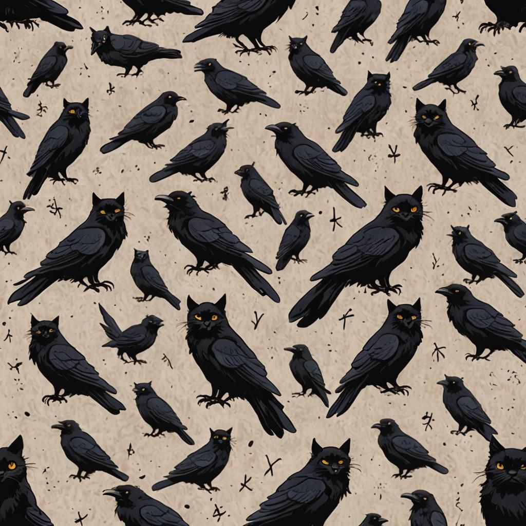 Raven Cat Hybrid Creature