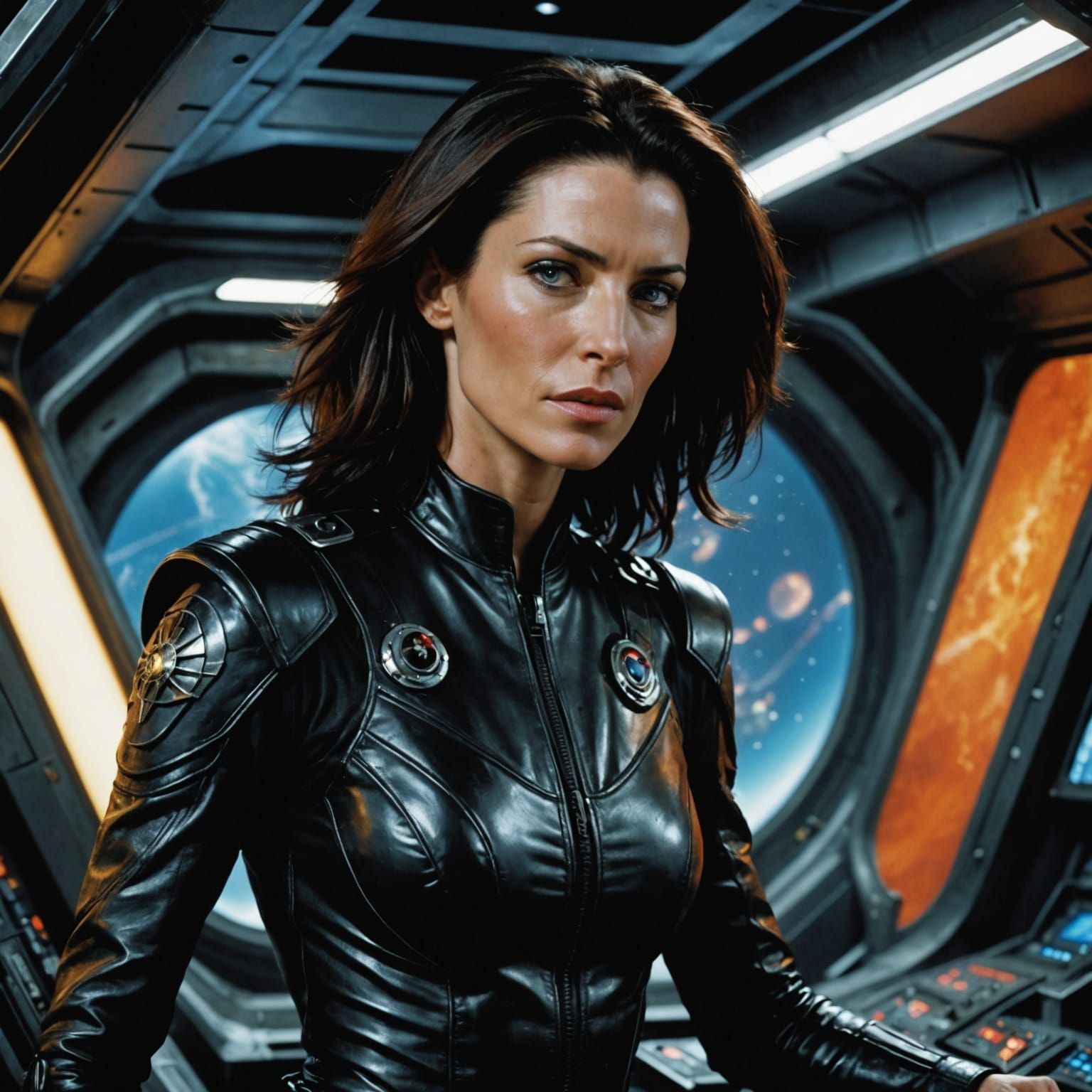Claudia Black as Aeryn Sun in Cyberpunk-Inspired Farscape Sc...