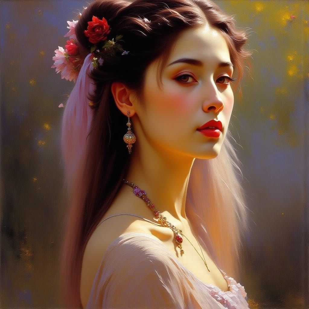 Striking Female Portrait with Painterly Detail