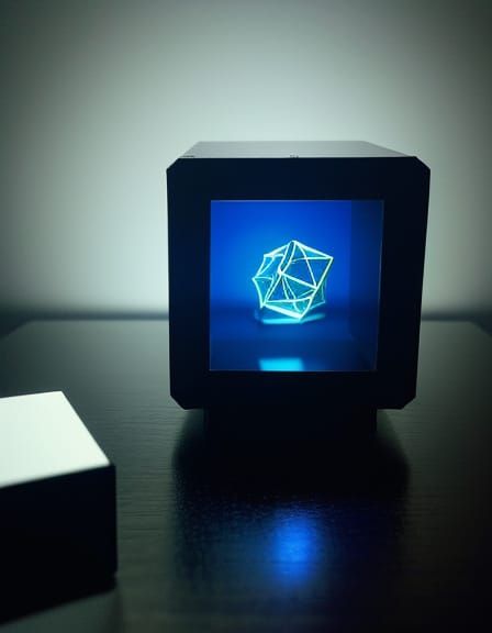 Mystical Cube in Cinematic Film Still