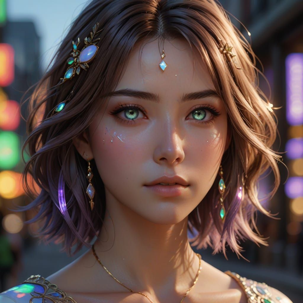 Surreal Anime Goddess Captivates with Radiant Beauty