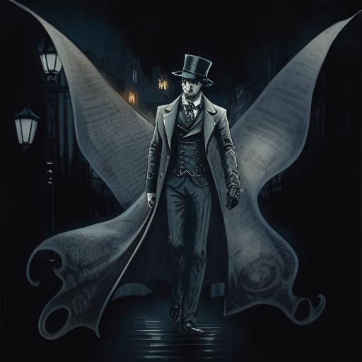 Sherlock Holmes Silhouette in Steampunk London