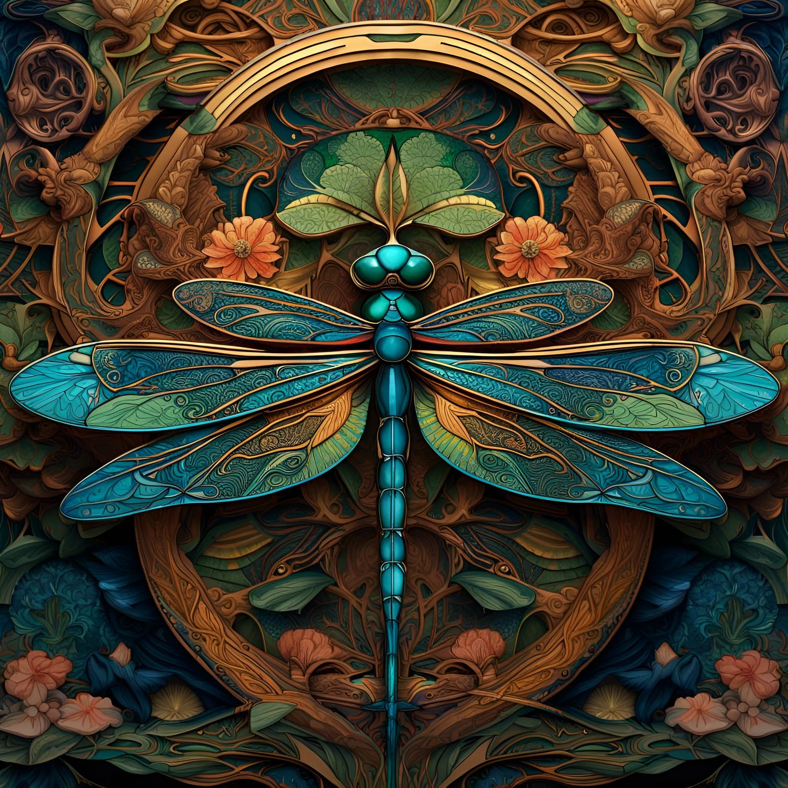 Dragonfly (Homage to Art Nouveau jeweler René Lalique)