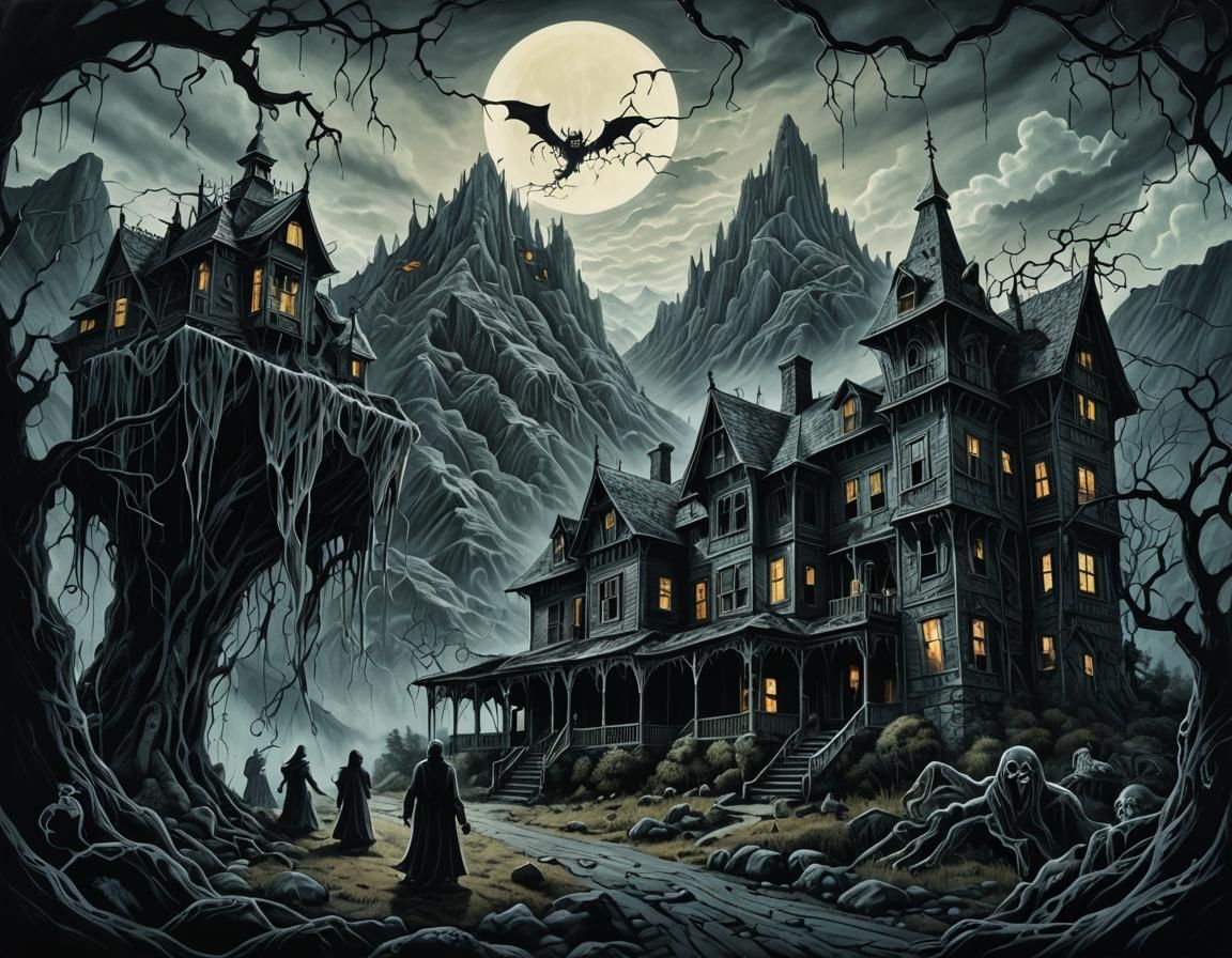 Haunted Manor: A Gothic Surrealist Portrait