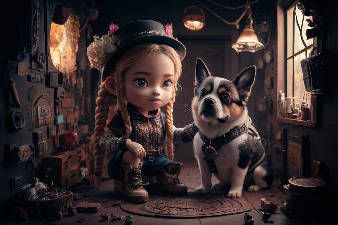 Ryot Grrrl and Livingfart Puppy Hat in a Hidden Cyberpunk La...