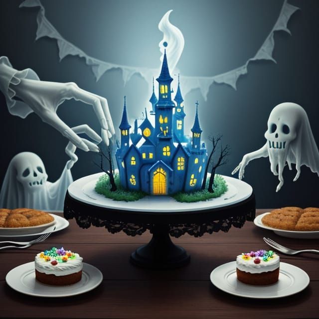 Comically Ghoulish Birthday Party with Ethereal Cake