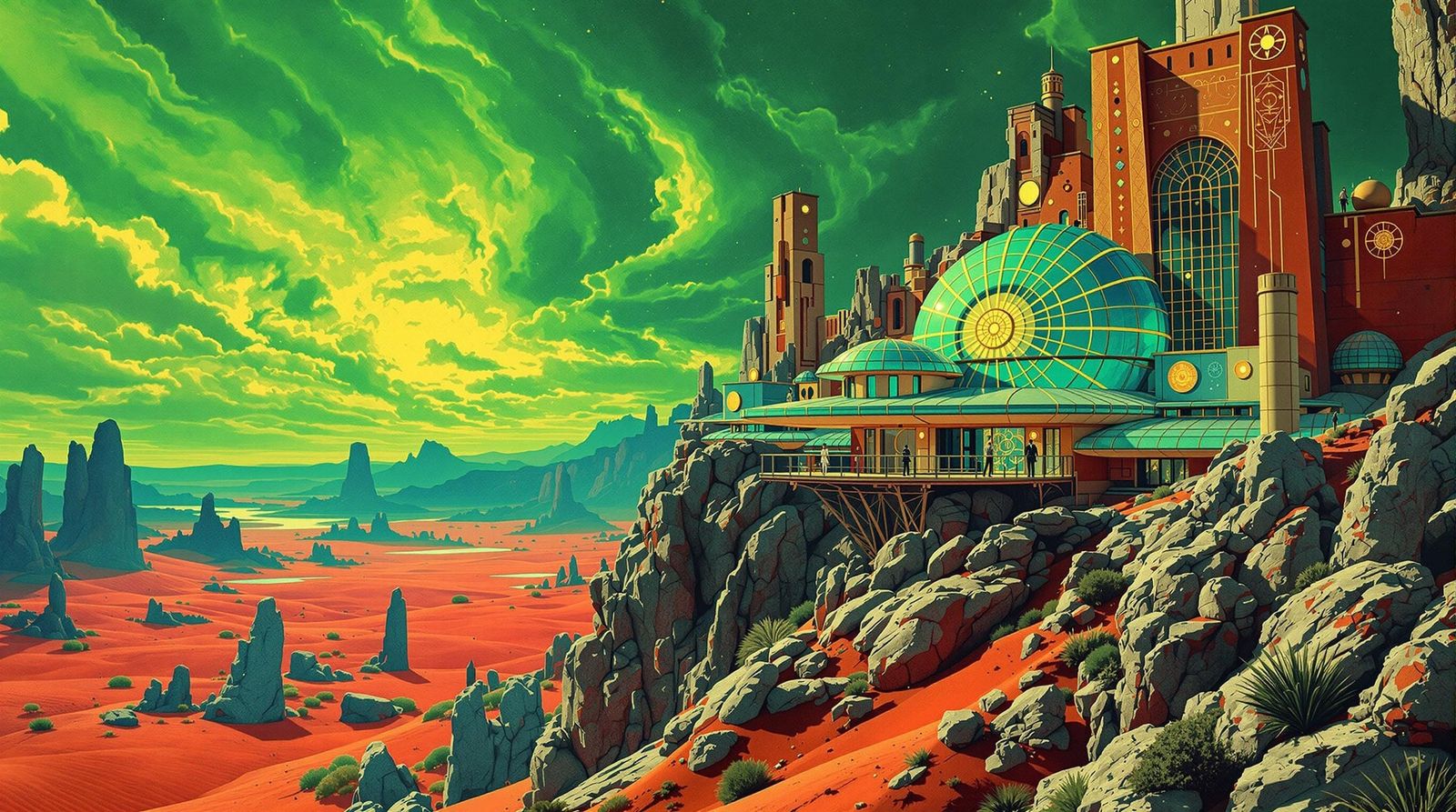 Gustav Klimt Meets Frank Lloyd Wright in Interstellar Landsc...