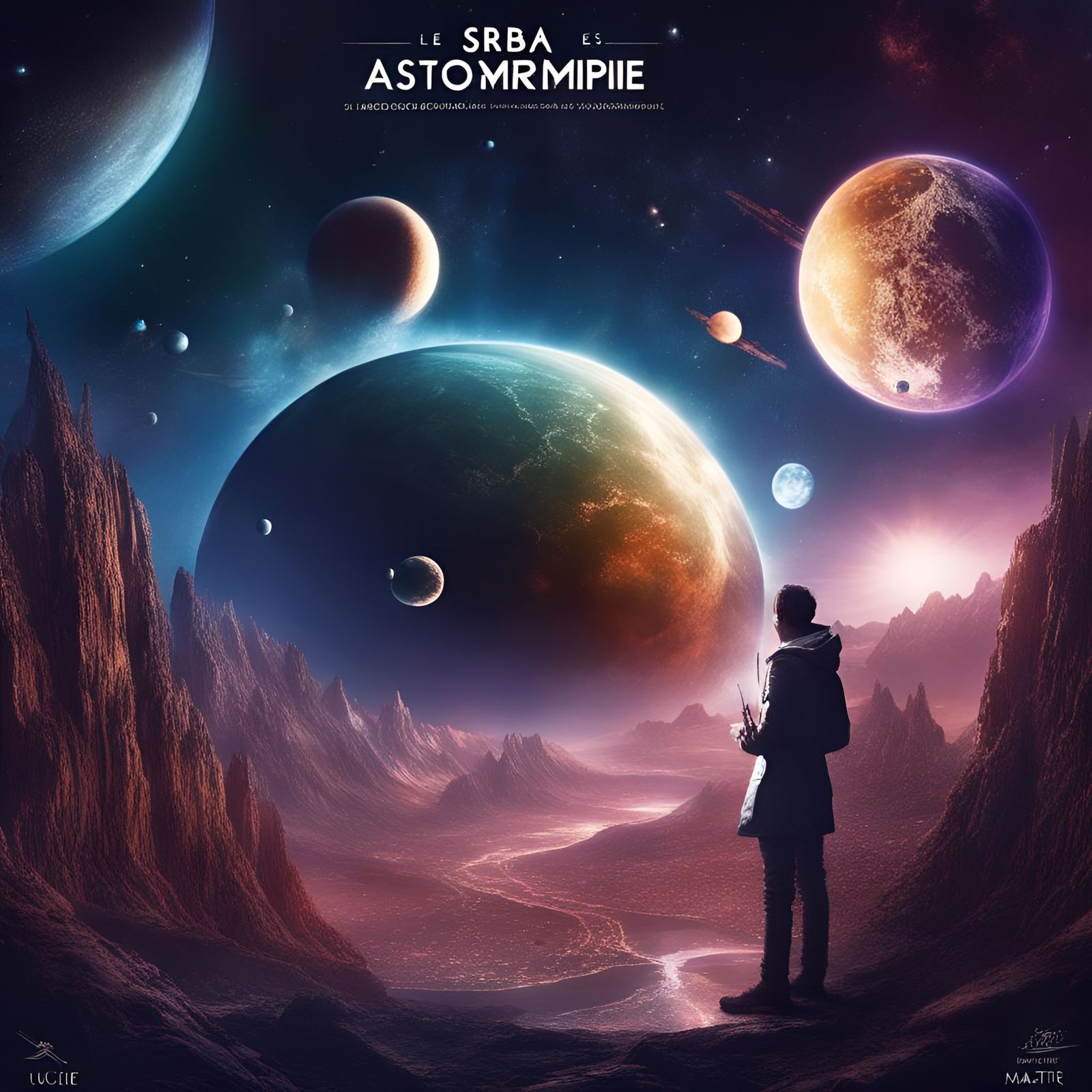 Astronomy Club Poster Art in Detailed Matte Painting Style