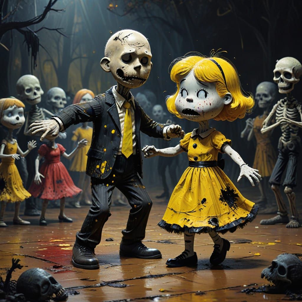 Charlie Brown & Lucy at a Zombie Formal Dance