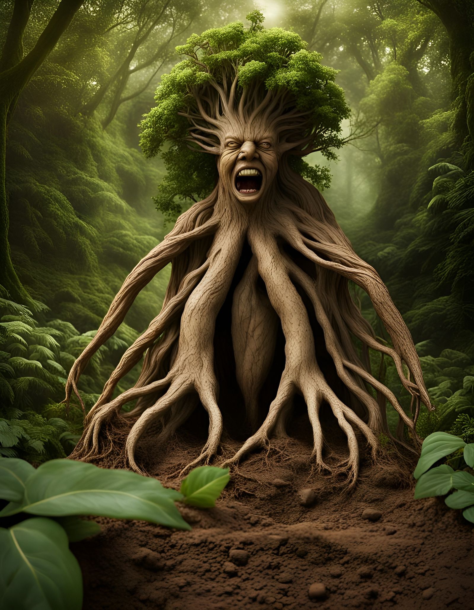 Anthropomorphic Mandrake Root Pulled From Earth