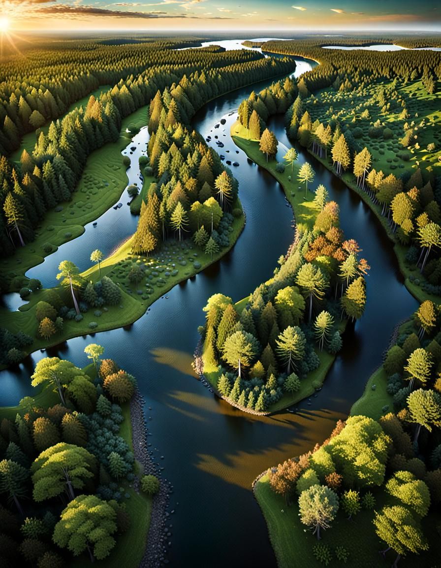 Untamed Wilderness: Panoramic View of Predator and Prey