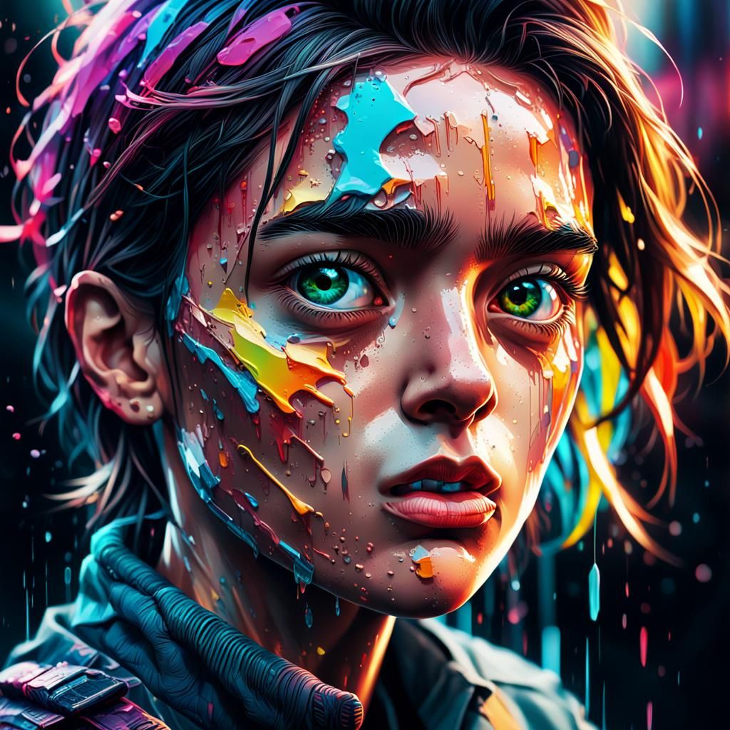 Hyperrealistic Glitch Art in High Definition