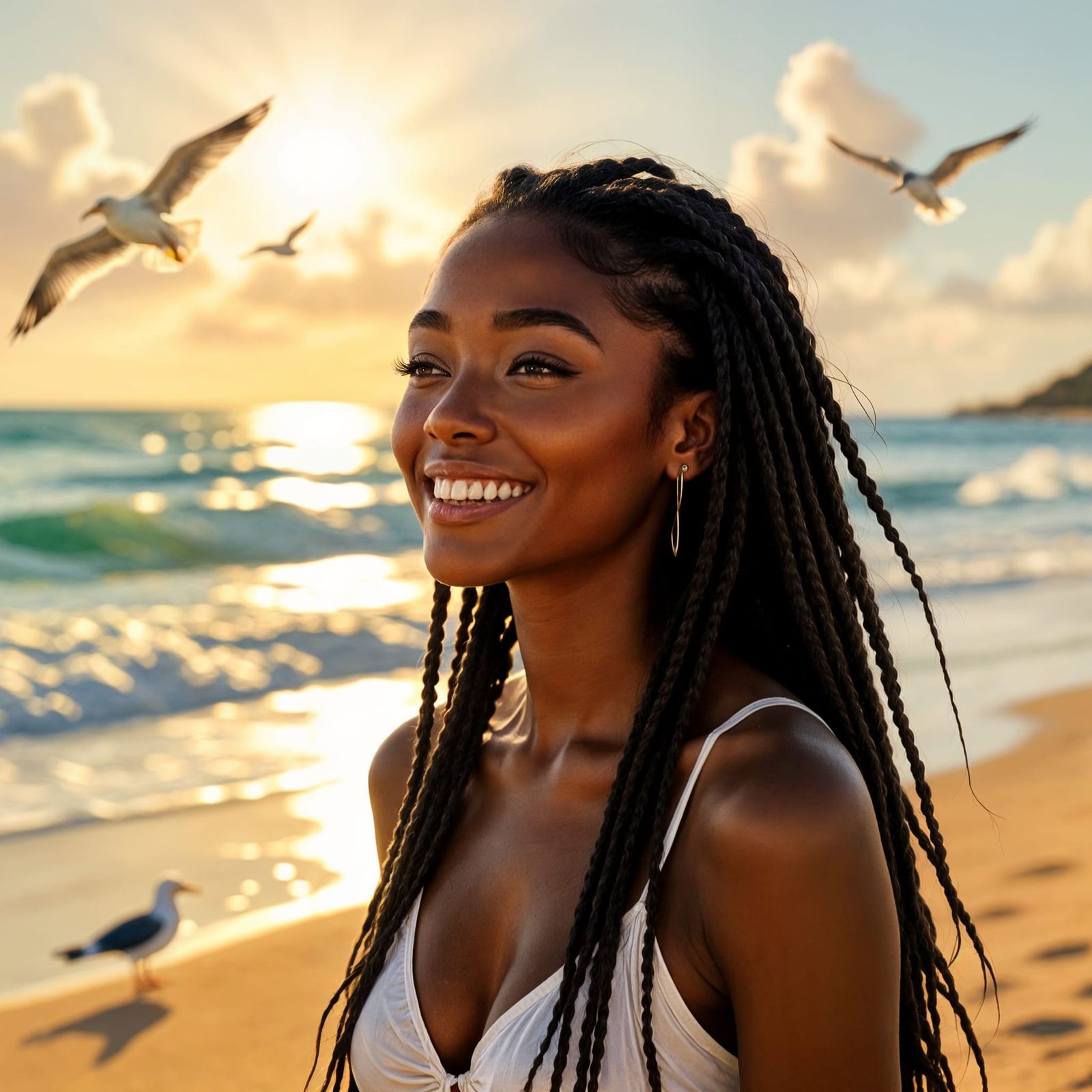 Smiles at the weather