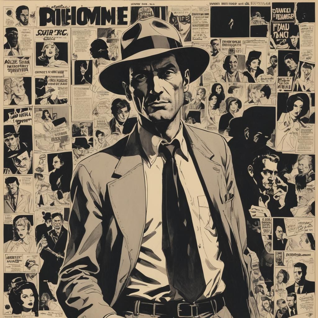 Noir Pulp Magazine Cover by Frank Miller Style