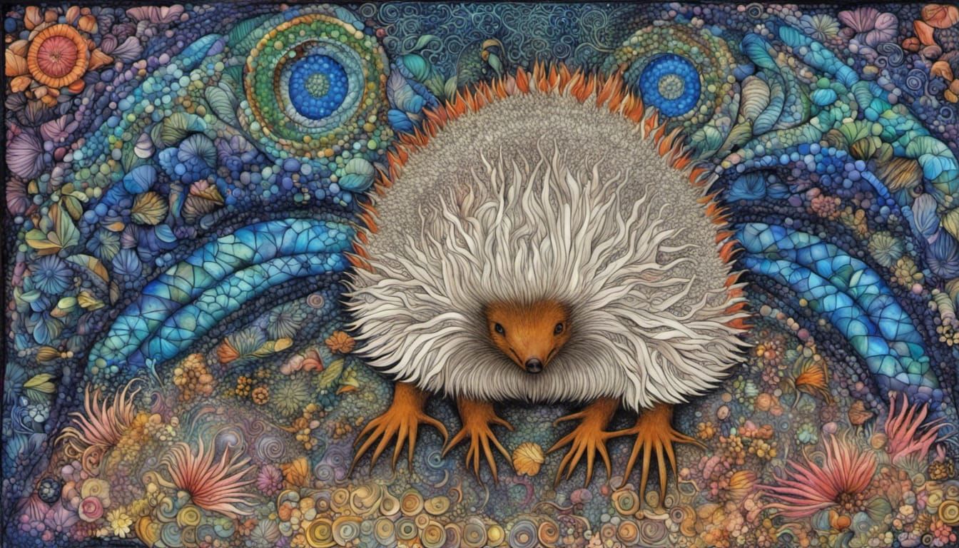 Echidna Tour of Earth Chakras: Abstract Digital Art