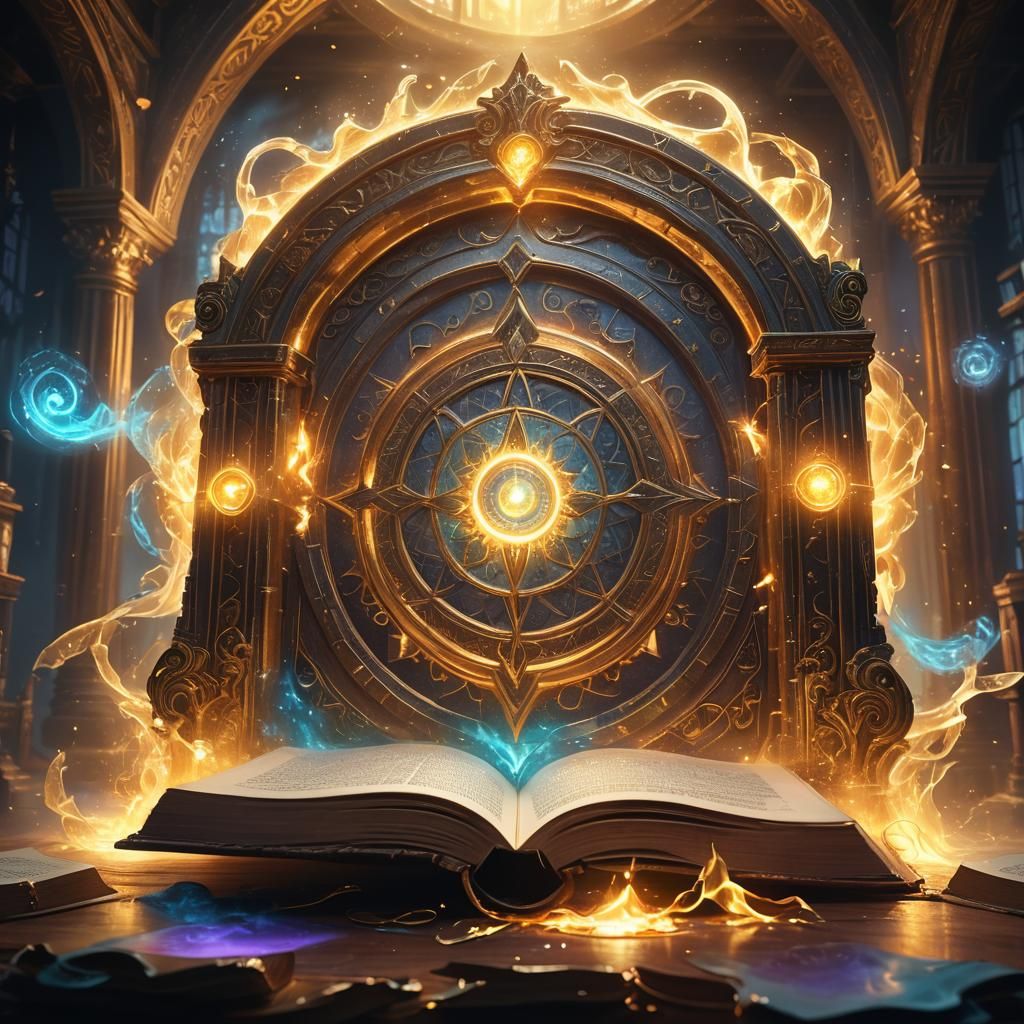 Mystical Portal in Magical Book: Fantasy Concept Art