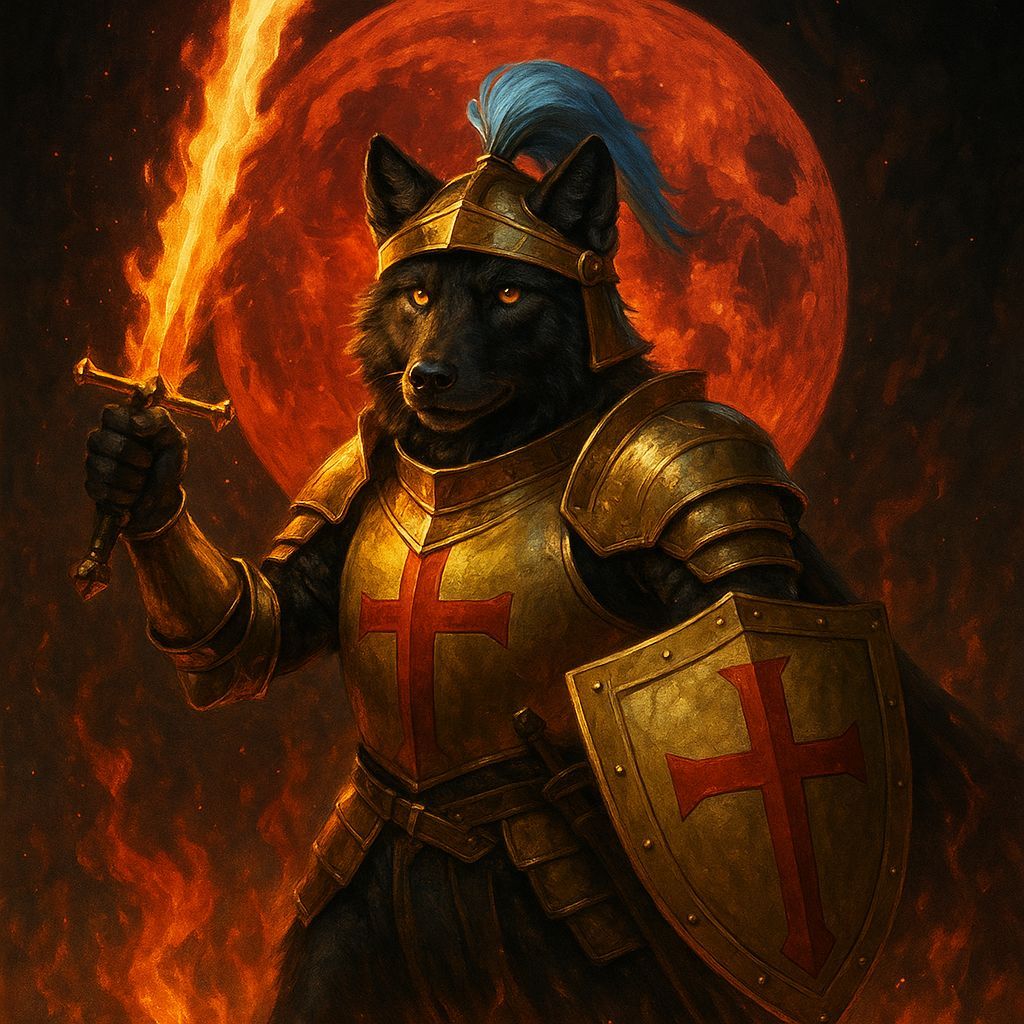 Armored Wolf Knight Under Blood Moon