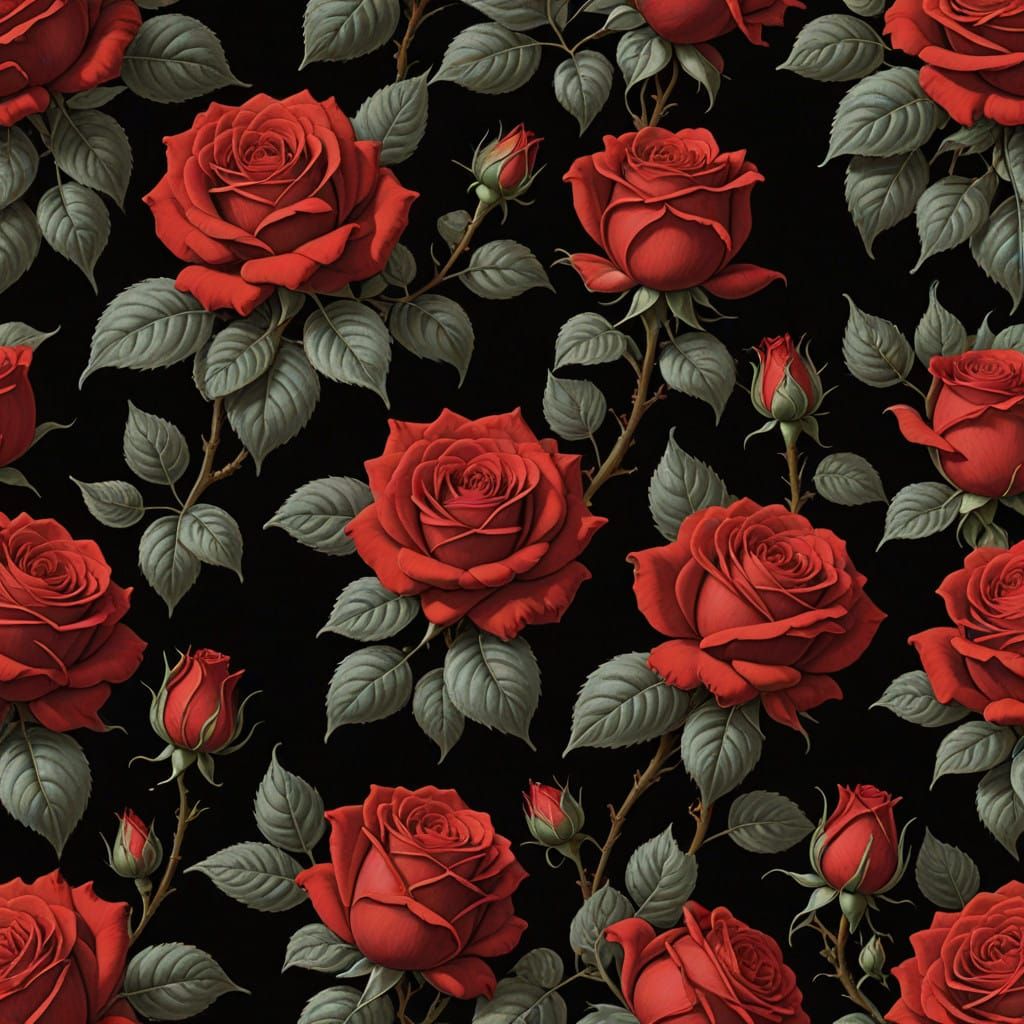 Velvet Roses in Midnight Bloom