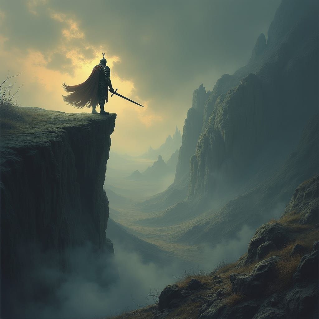 Epic Dark Fantasy Knight Defies the Mists of War